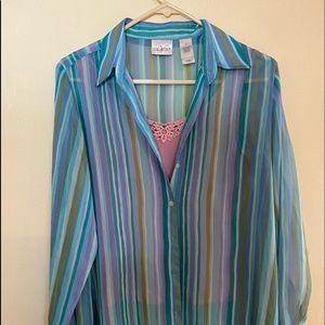 villager a liz claiborne company- blue strips